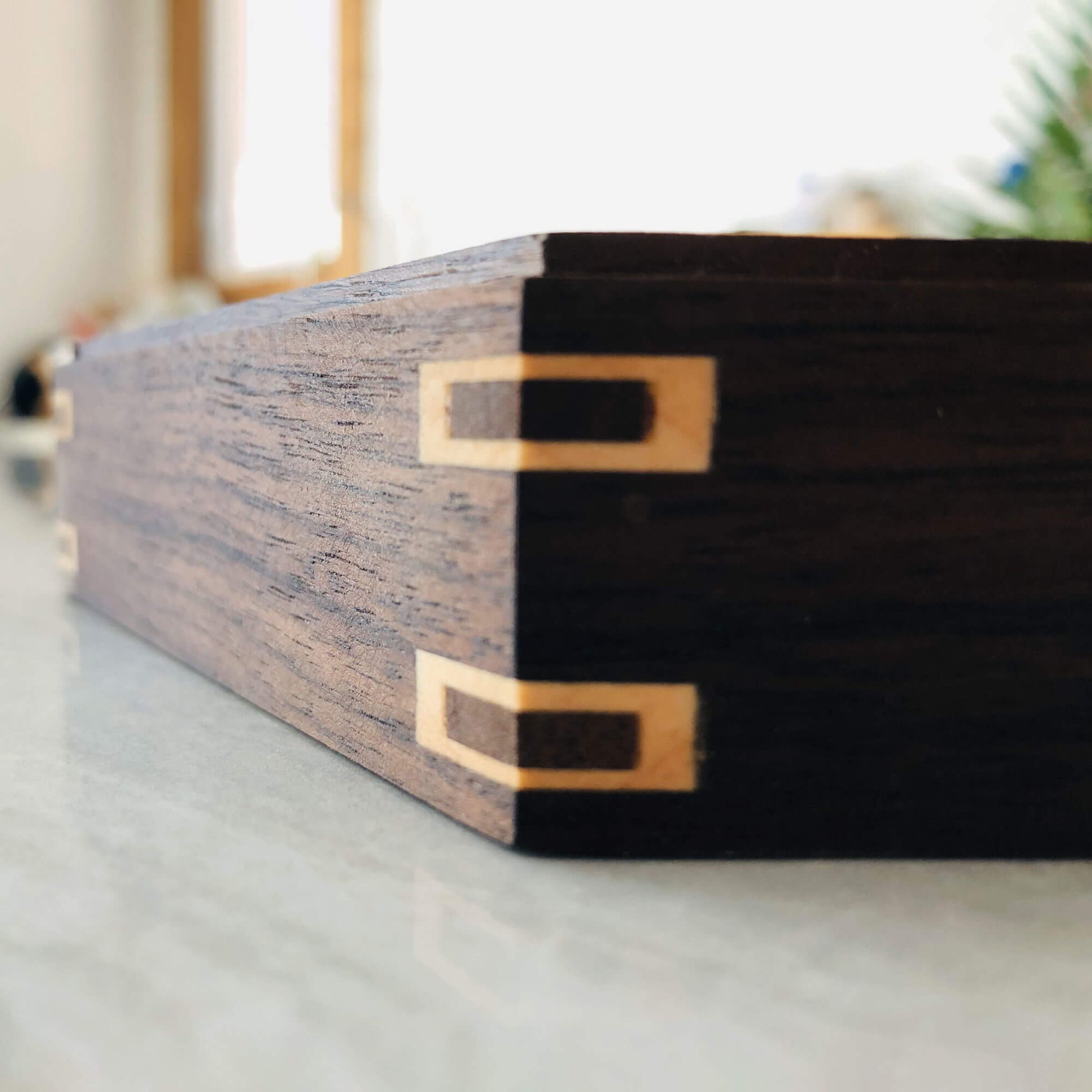 Customizable Regular Dice Tray from BlackBear Workshops - Walnut - Lifetree - Black Velvet - Gold Vinyl