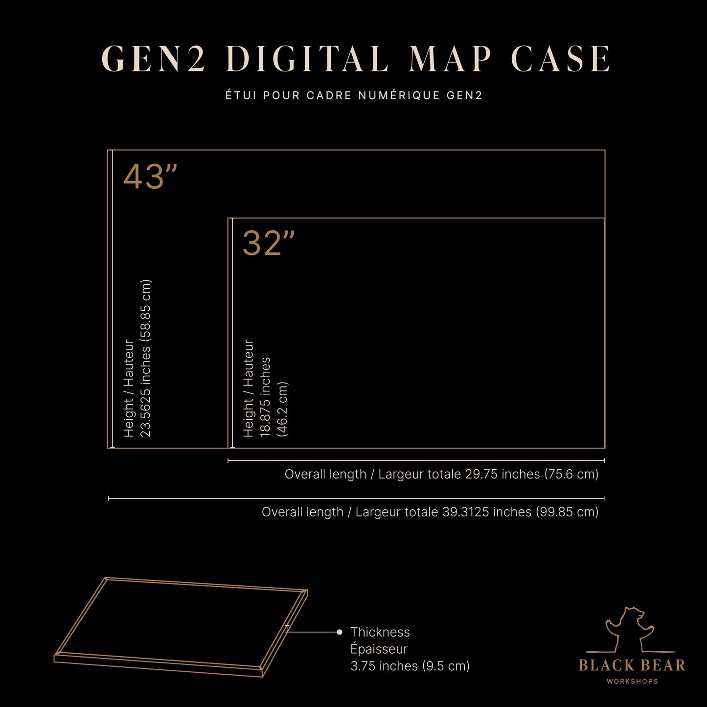 Gen2 Digital Map Case by BlackBear Worshops - Craftmanship from Canada - Worldwide Shipping - D&D - TV - Screen - USB-C charging port - Handmade - Exotic Harwood 