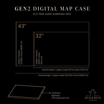 Gen2 Digital Map Case by BlackBear Worshops - Craftmanship from Canada - Worldwide Shipping - D&D - TV - Screen - USB-C charging port - Handmade - Exotic Harwood 