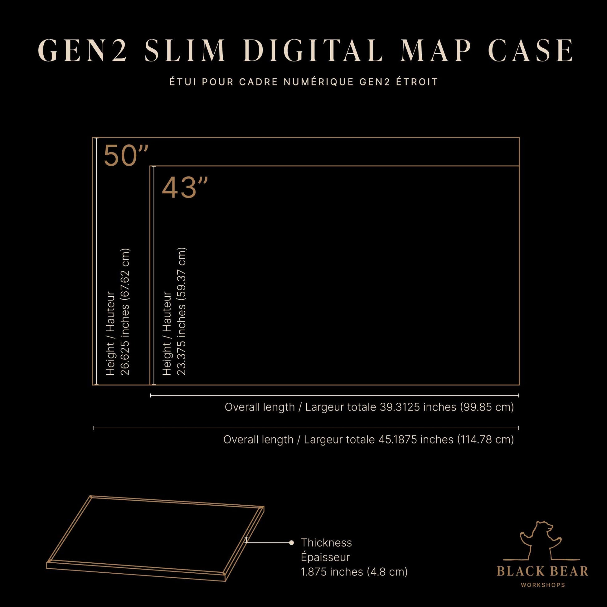 Gen2 Slim Digital Map Case bu BlackBear Workshops - Customizable DND Props - Samsung SmartTV - Handmade in Canada - Exotic Hardwood