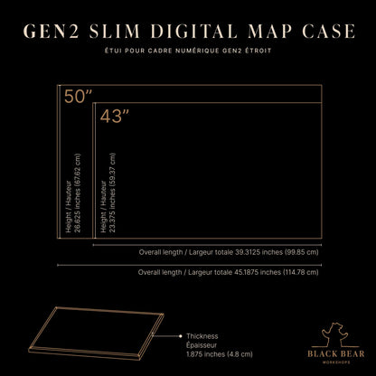 Gen2 Slim Digital Map Case bu BlackBear Workshops - Customizable DND Props - Samsung SmartTV - Handmade in Canada - Exotic Hardwood