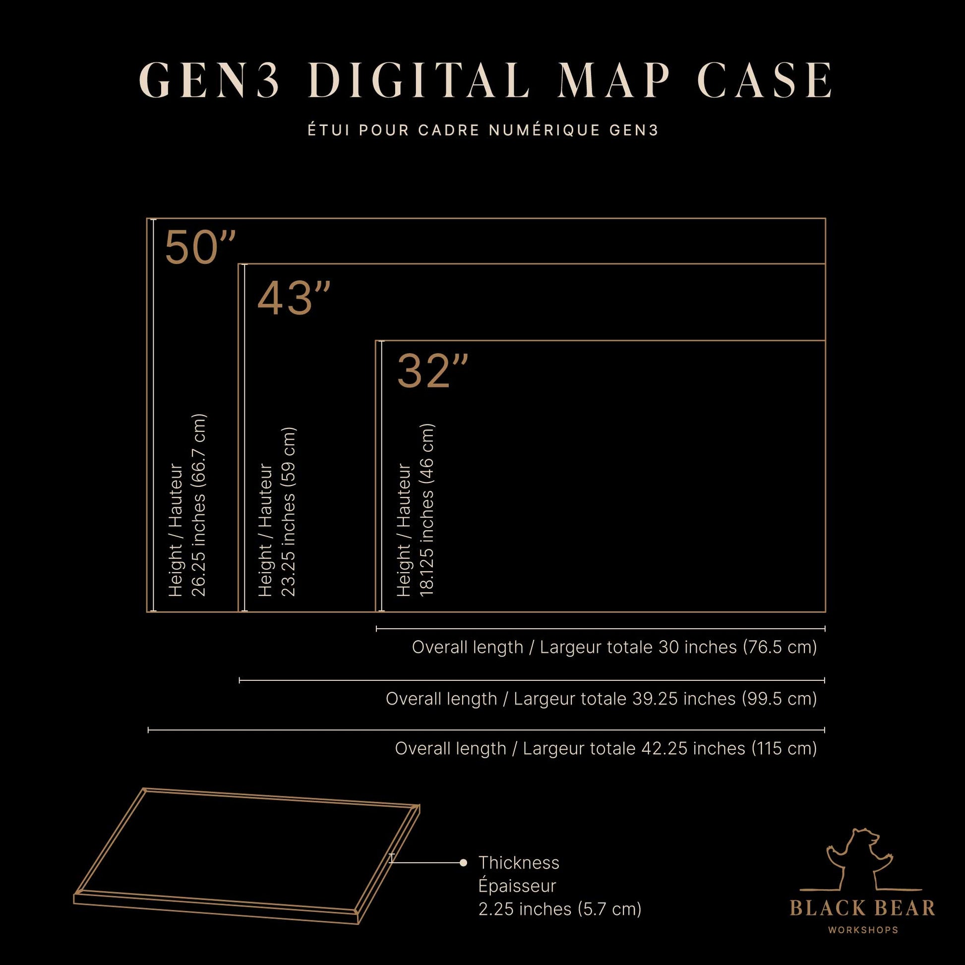 Gen3 Digital Map Case by BlackBear Worshops - Craftmanship from Canada - Worldwide Shipping - D&D - TV - Screen - USB-C charging port - Handmade - Customizable