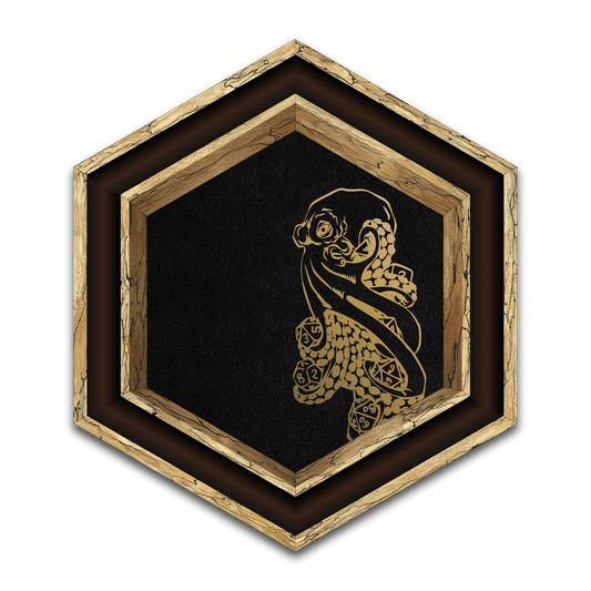 Customizable Gen2 Dice Tray from BlackBear Workshops - Premium Quality - Handcrafted in Canada - DND games - Spalted Maple - Wenge - Black Velvet - Kraken - Gold Vinyl